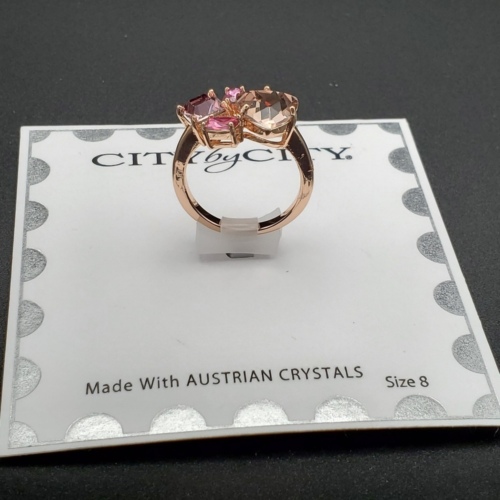 CITY BY CITY ROSE GOLD RING SZ 8 (NEW)